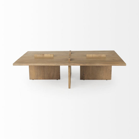 34" Natural Wood Coffee Table
