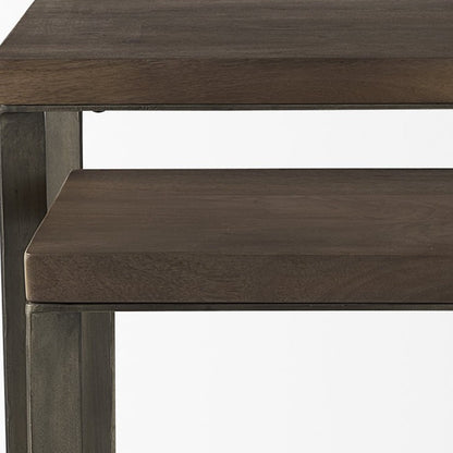 26" Brown Solid Wood Square End Table