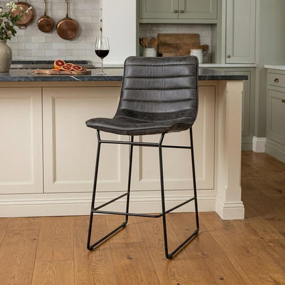 29" Black Iron Counter Height Bar Chair