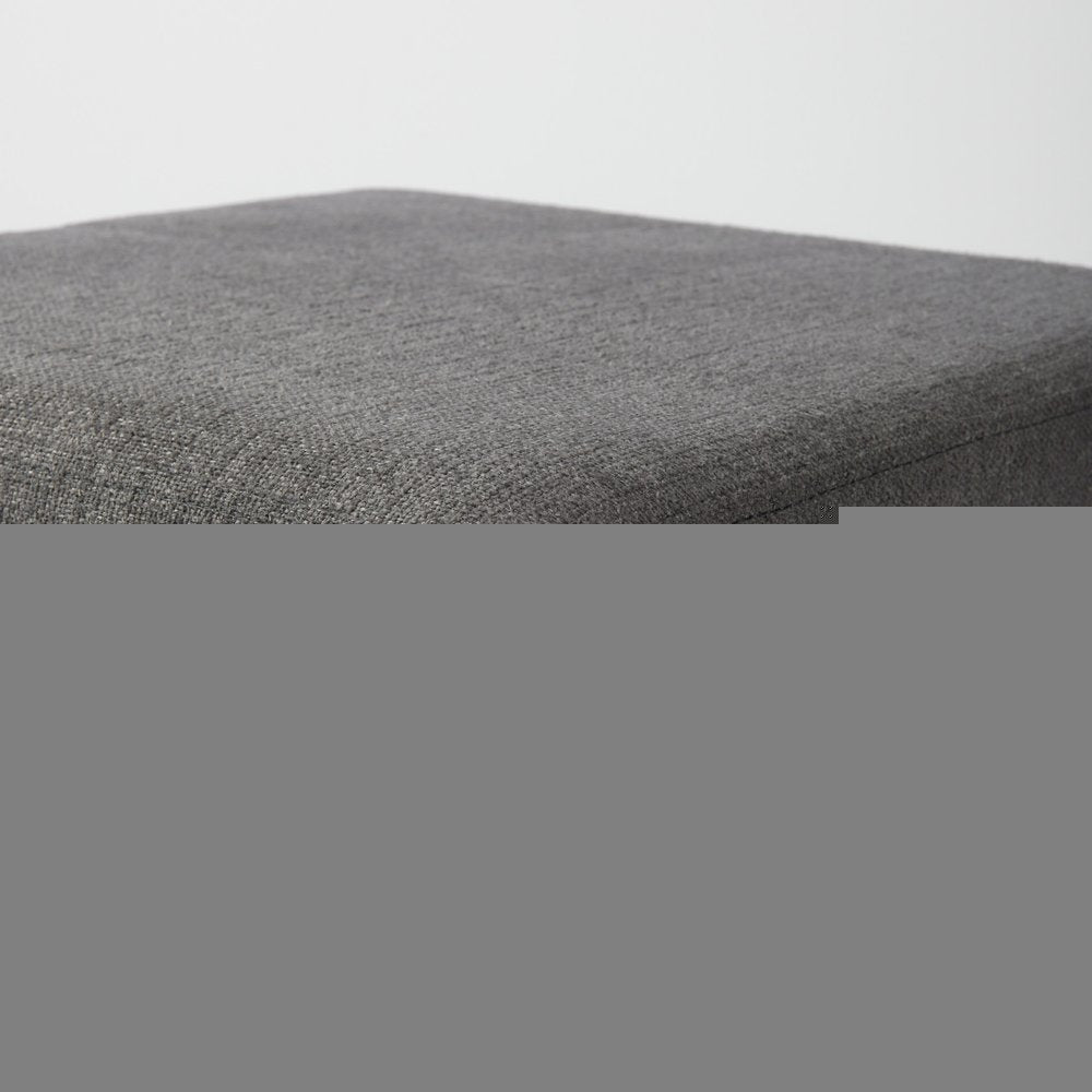 26" Gray and Black Fabric and Metal Backless Counter Height Bar Chair