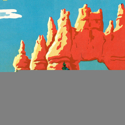 36" X 54" Vintage 1950S Bryce Canyon National Park Wall Art
