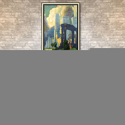 36" X 54" Vintage 1929 Chicago Michigan Ave Travel Poster Wall Art