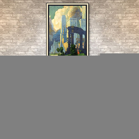 36" X 54" Vintage 1929 Chicago Michigan Ave Travel Poster Wall Art