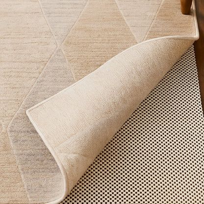 2' x 4' Ivory Striped Weave Non Slip Rug Pad