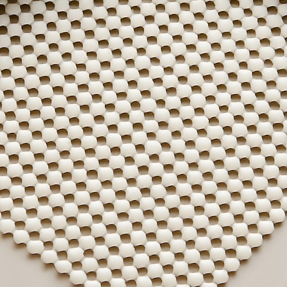 2' x 4' Ivory Striped Weave Non Slip Rug Pad