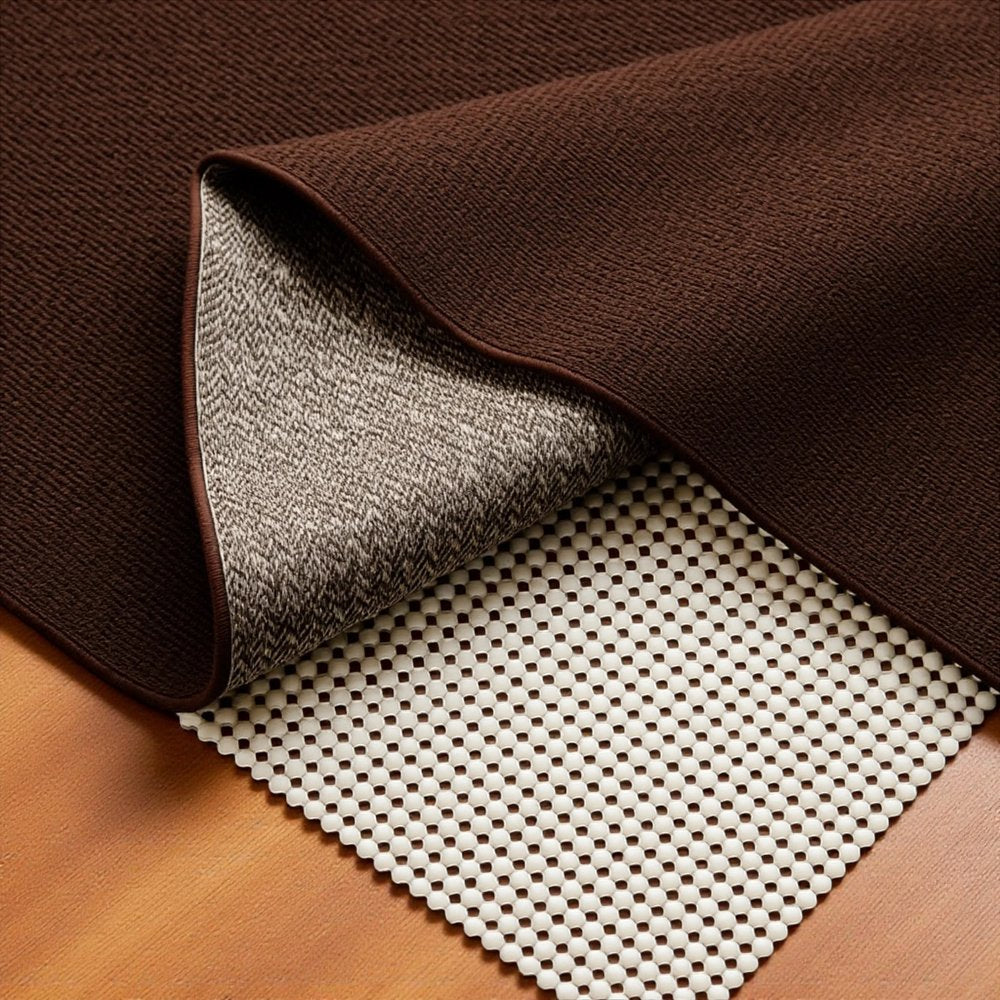 2' x 4' Ivory Striped Weave Non Slip Rug Pad