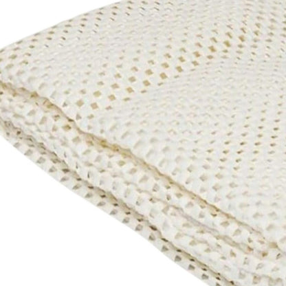 6' x 9' Ivory Striped Weave Non Slip Rug Pad
