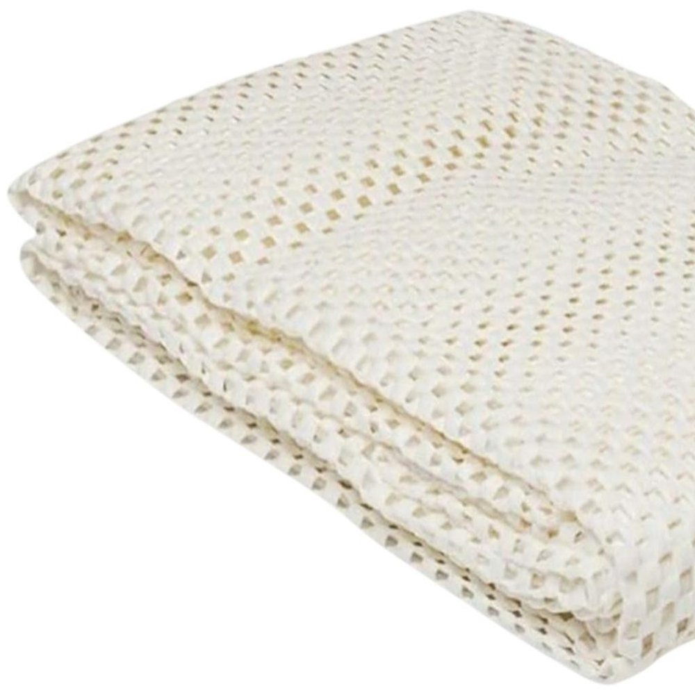 2' x 4' Ivory Striped Weave Non Slip Rug Pad