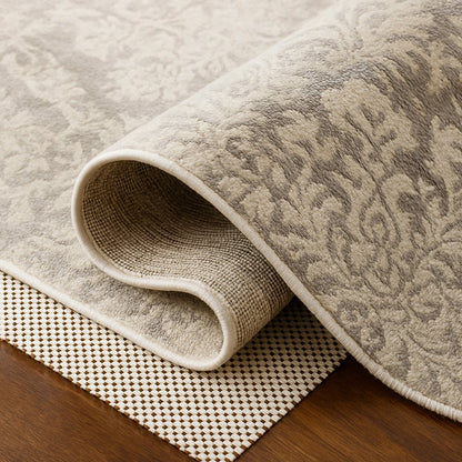 2' x 4' Ivory Striped Weave Non Slip Rug Pad