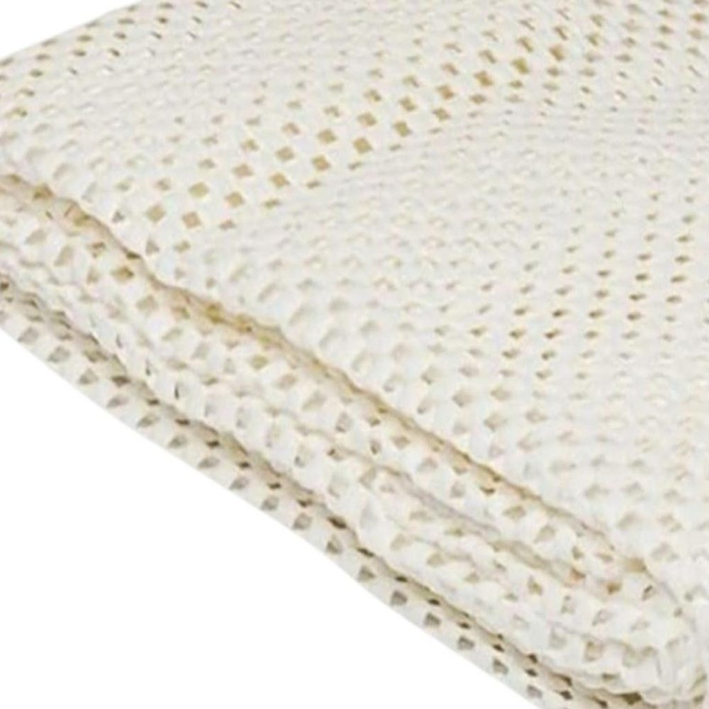 6' x 9' Ivory Striped Weave Non Slip Rug Pad