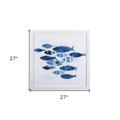 Marble Blue School of Fish 2 Wall Art