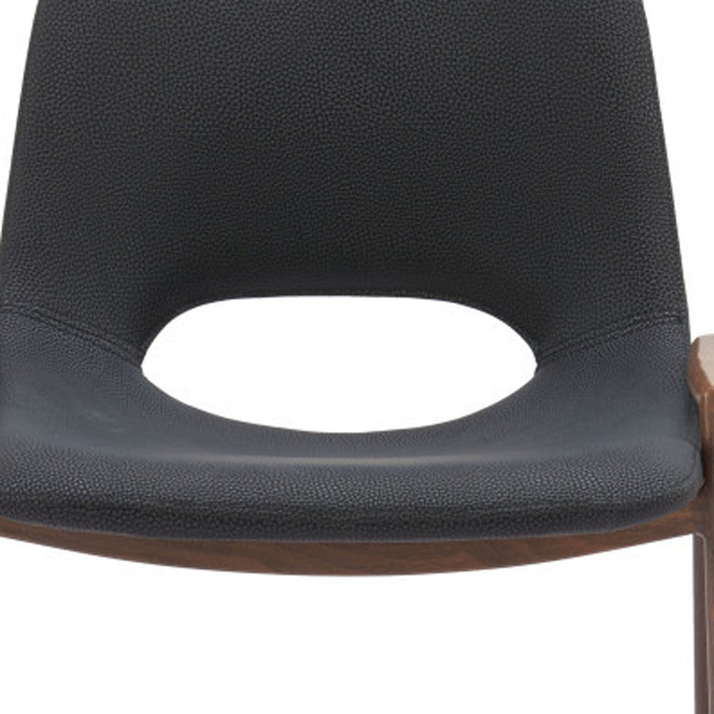 Set of Two 26" Black And Brown Steel Low Back Counter Height Bar Chairs