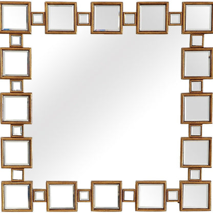 32" Gold Square Framed Accent Mirror