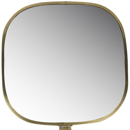 11" Golden Square Frame Handheld Mirror