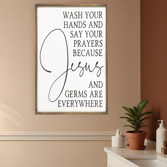 Jesus and Germs Are Everywhere Framed Wall Art