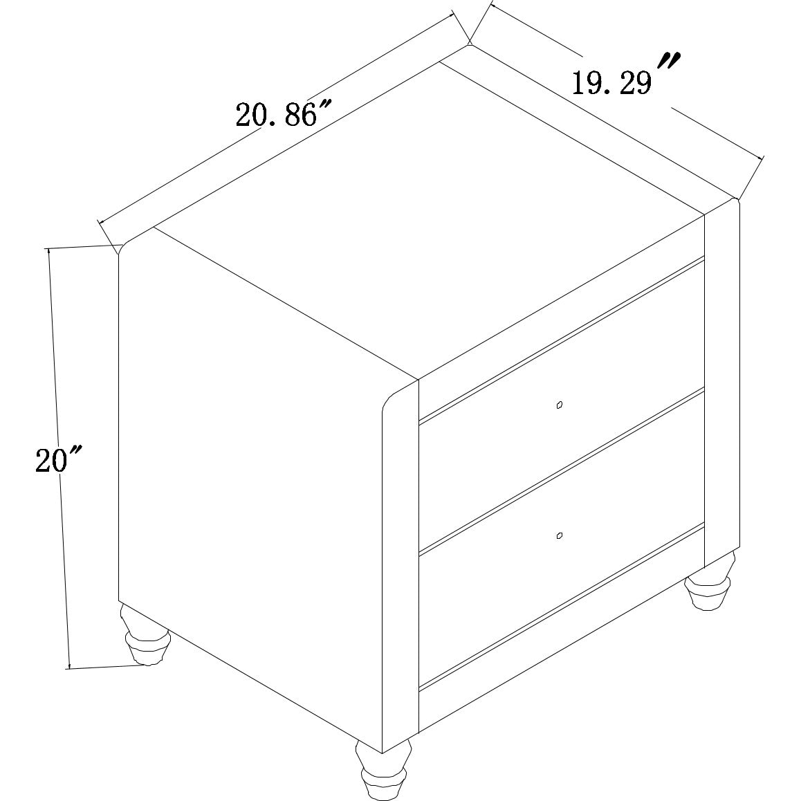 20" Wood Nightstand