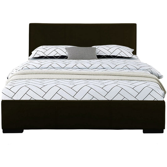 Black Faux Leather King Bed Frame