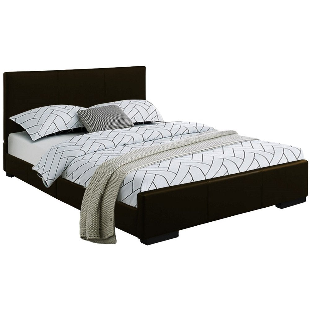 Black Faux Leather King Bed Frame