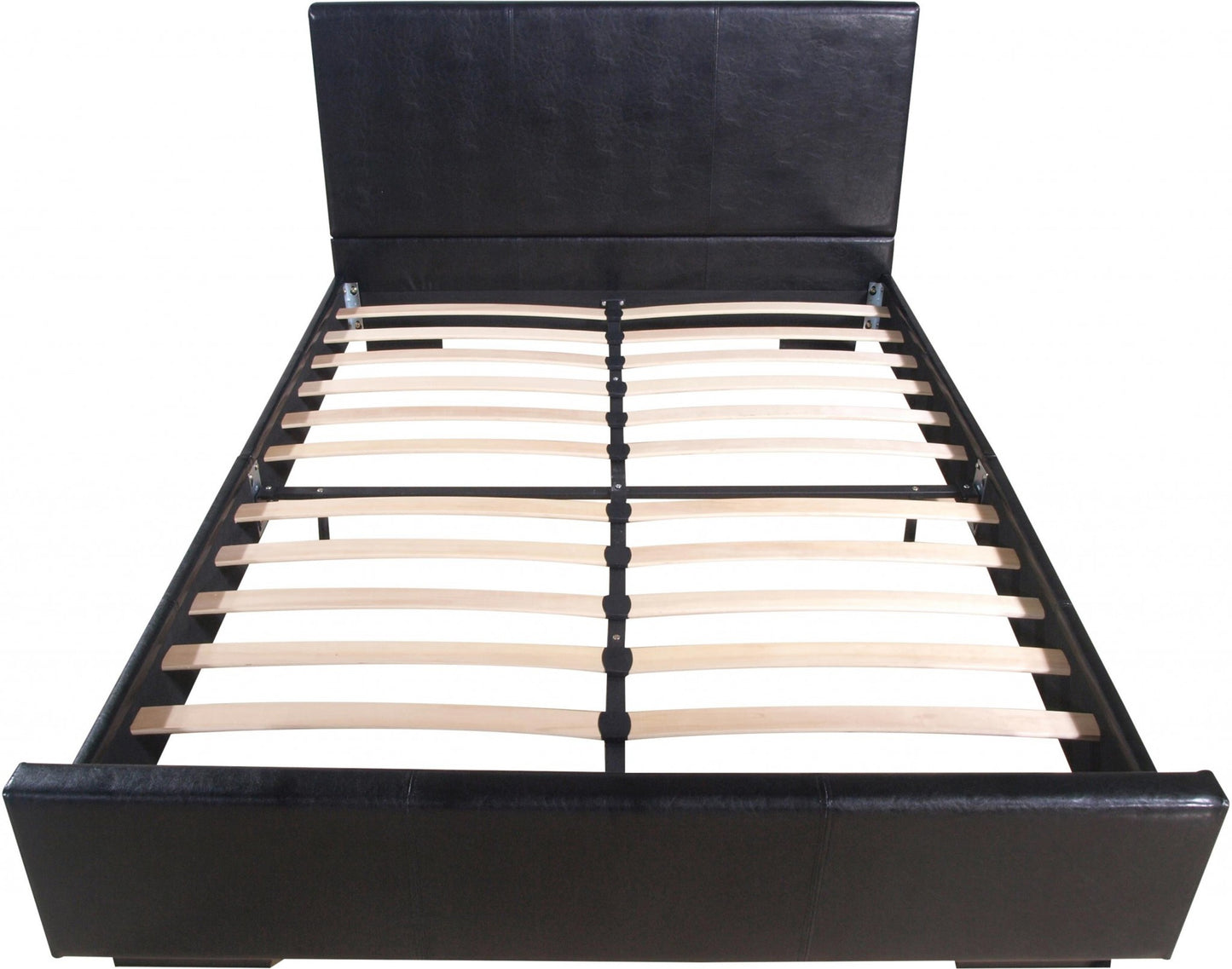 Black Faux Leather King Bed Frame
