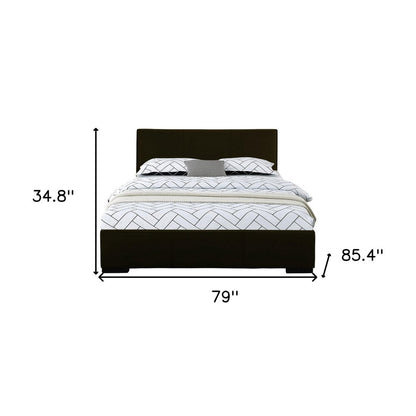 Black Faux Leather King Bed Frame