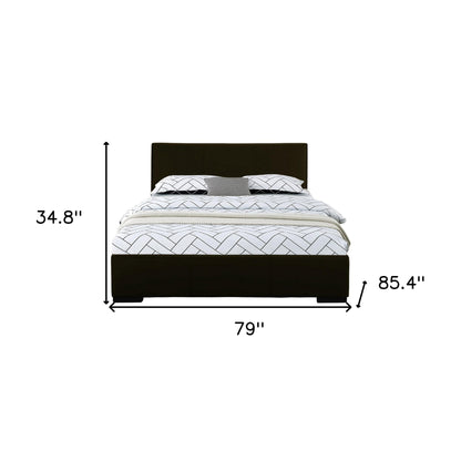 Black Faux Leather King Bed Frame