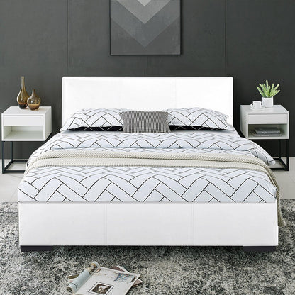 Black Faux Leather King Bed Frame