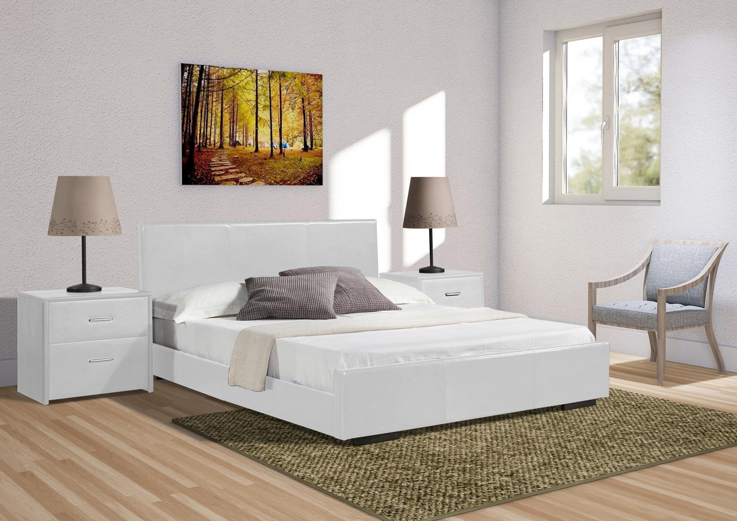 Black Faux Leather King Bed Frame