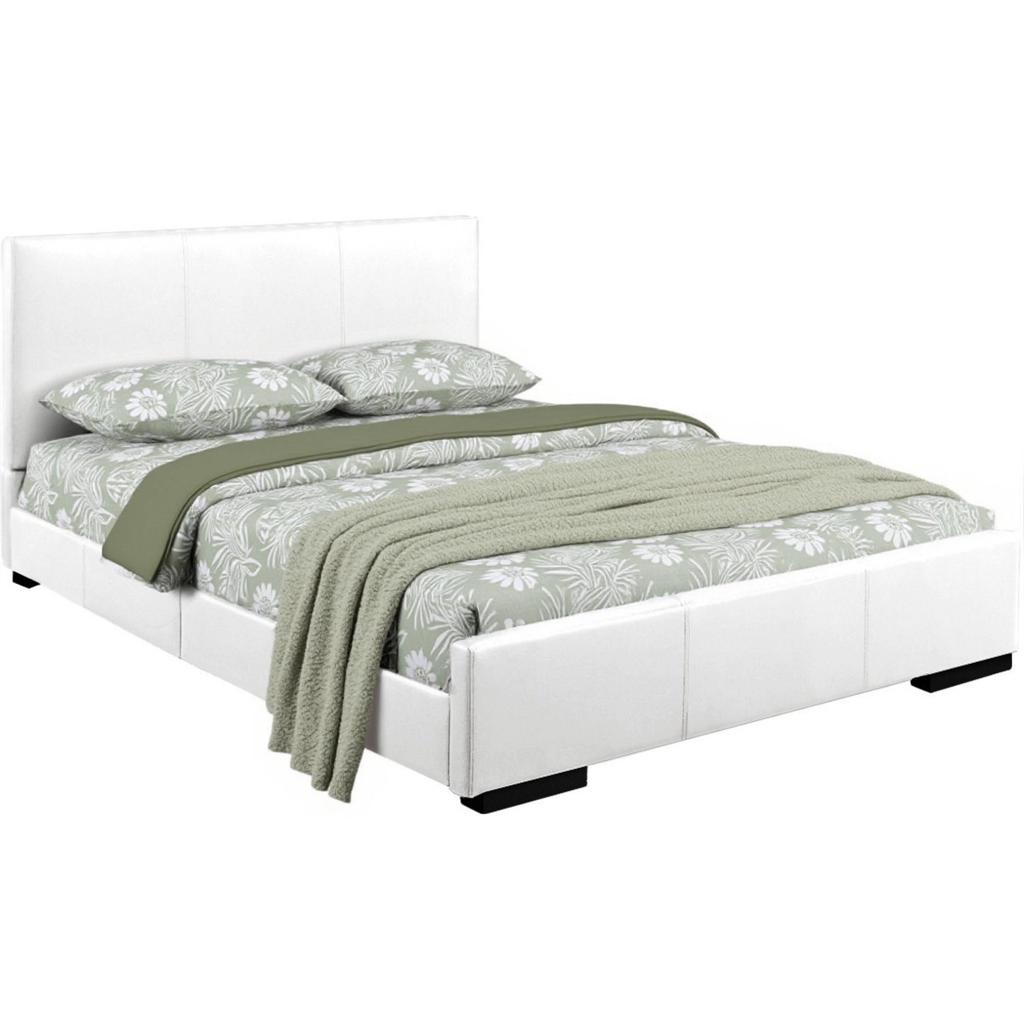 Black Faux Leather King Bed Frame