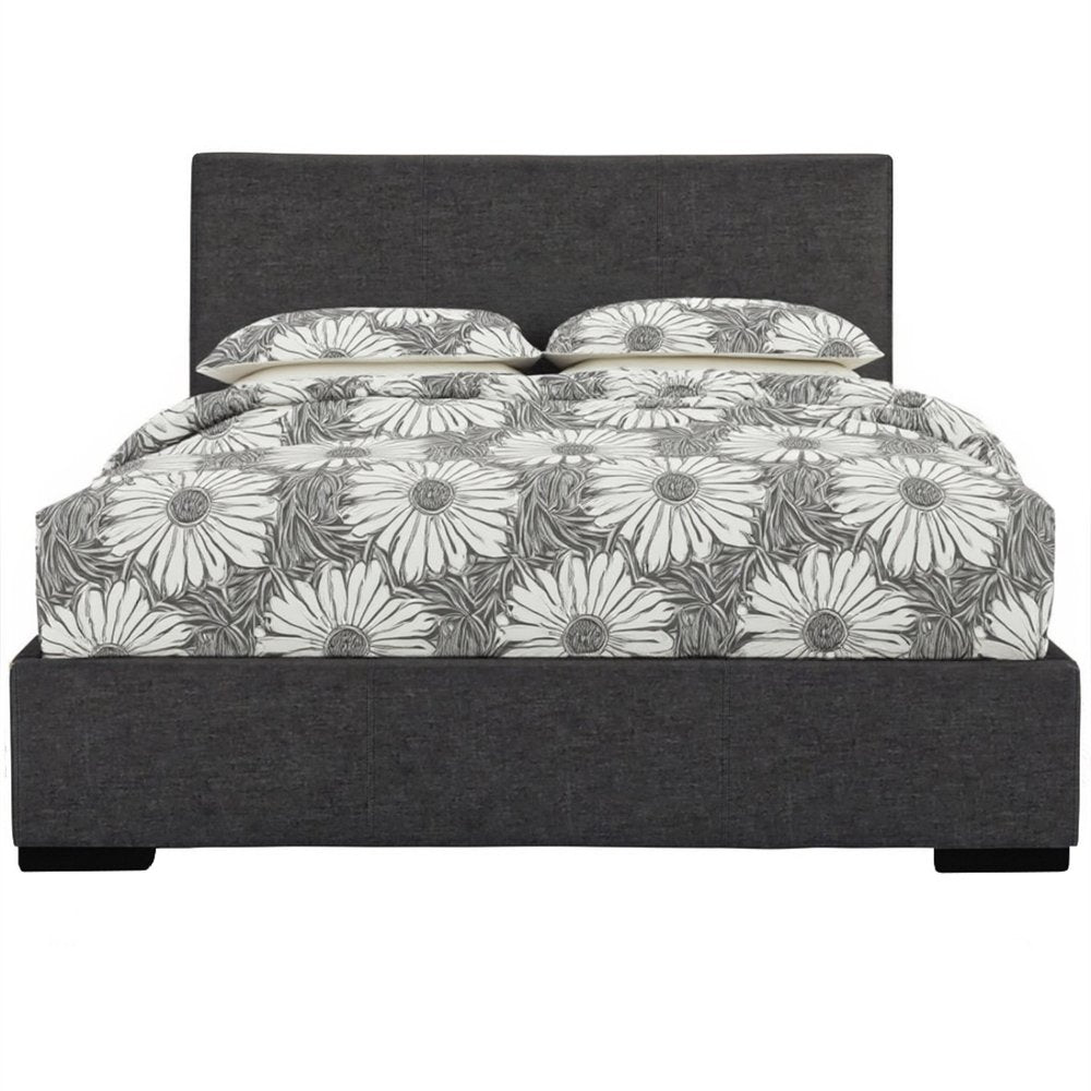 Black Faux Leather King Bed Frame