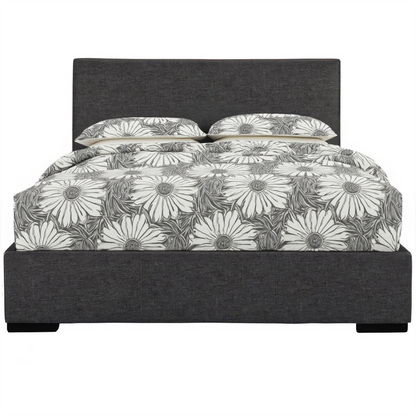 Black Faux Leather King Bed Frame