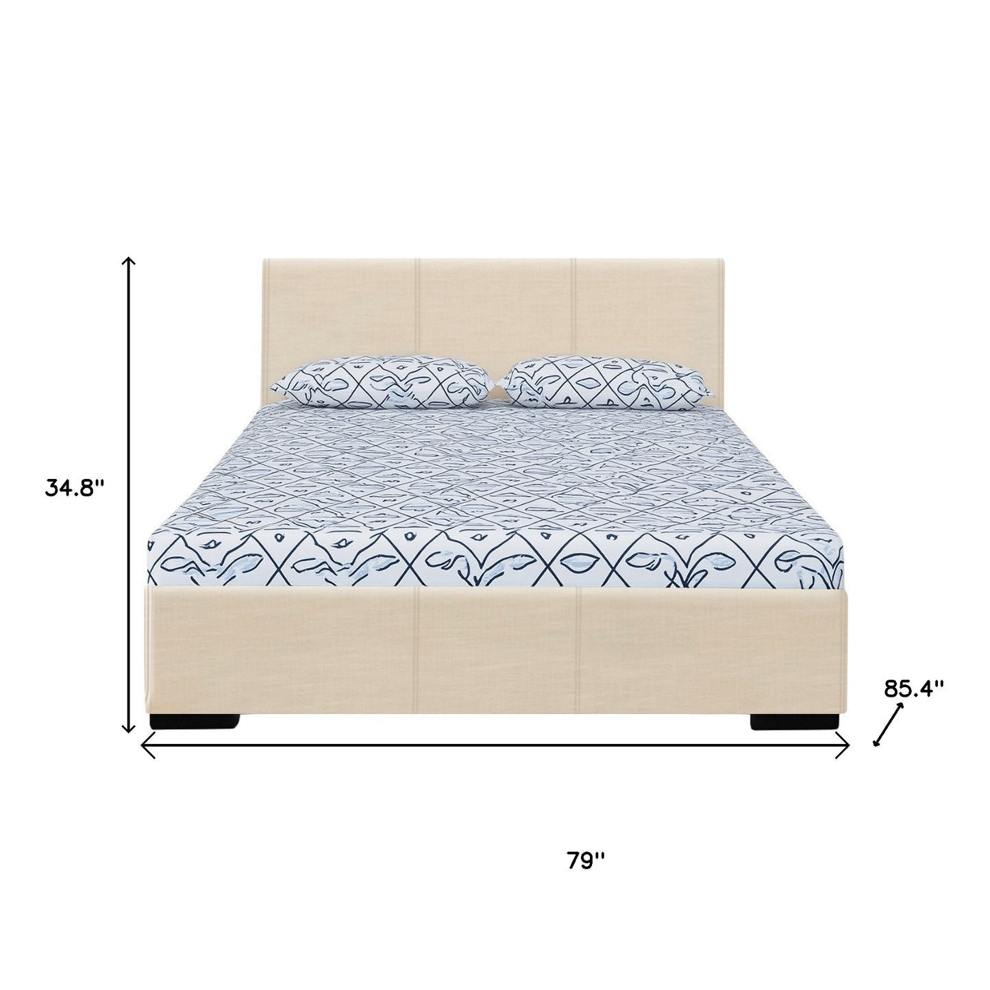 Black Faux Leather King Bed Frame
