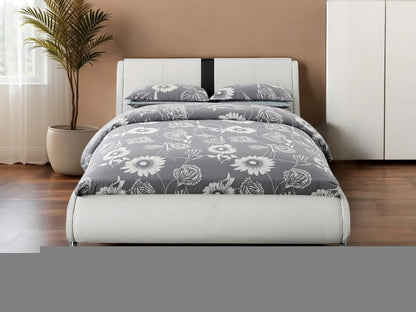 White Faux Leather Queen Bed Frame
