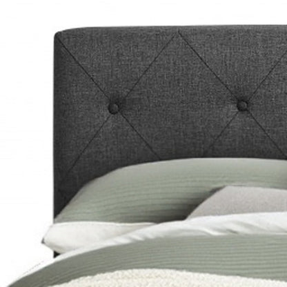 Gray Tufted Upholstered Queen Bed Frame