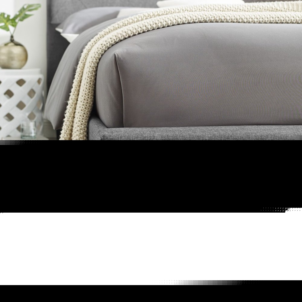 Gray Tufted Upholstered Queen Bed Frame
