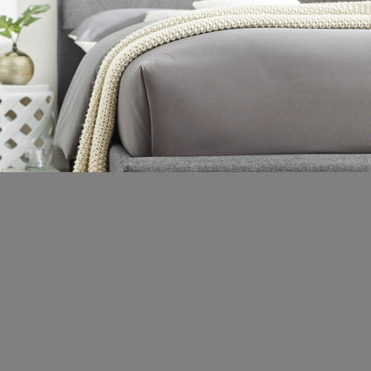 Gray Tufted Upholstered Queen Bed Frame
