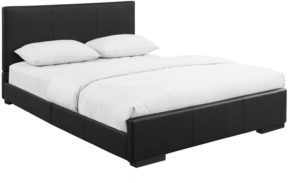 Black Faux Leather King Bed Frame