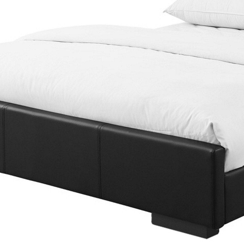 Black Faux Leather King Bed Frame
