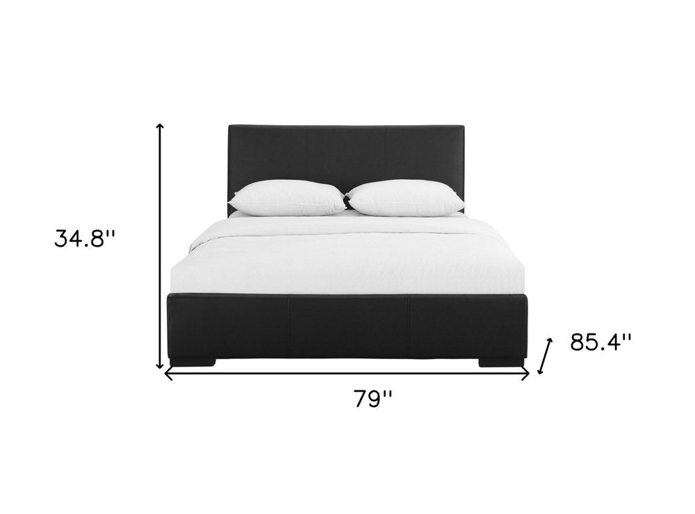Black Faux Leather King Bed Frame
