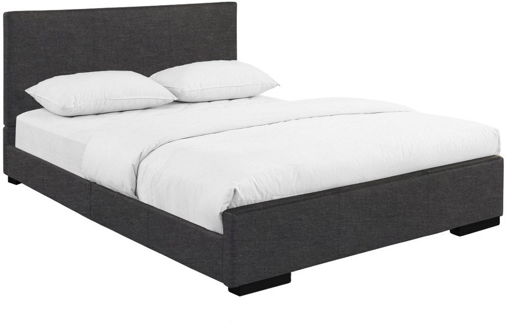 Black Faux Leather King Bed Frame