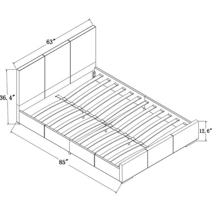 Black Faux Leather King Bed Frame