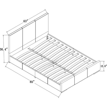 Black Faux Leather King Bed Frame