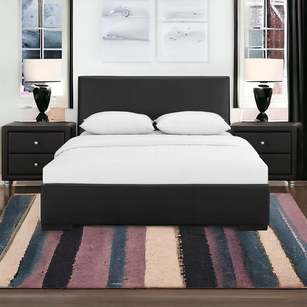 Black Wood And Linen King Bed Frame