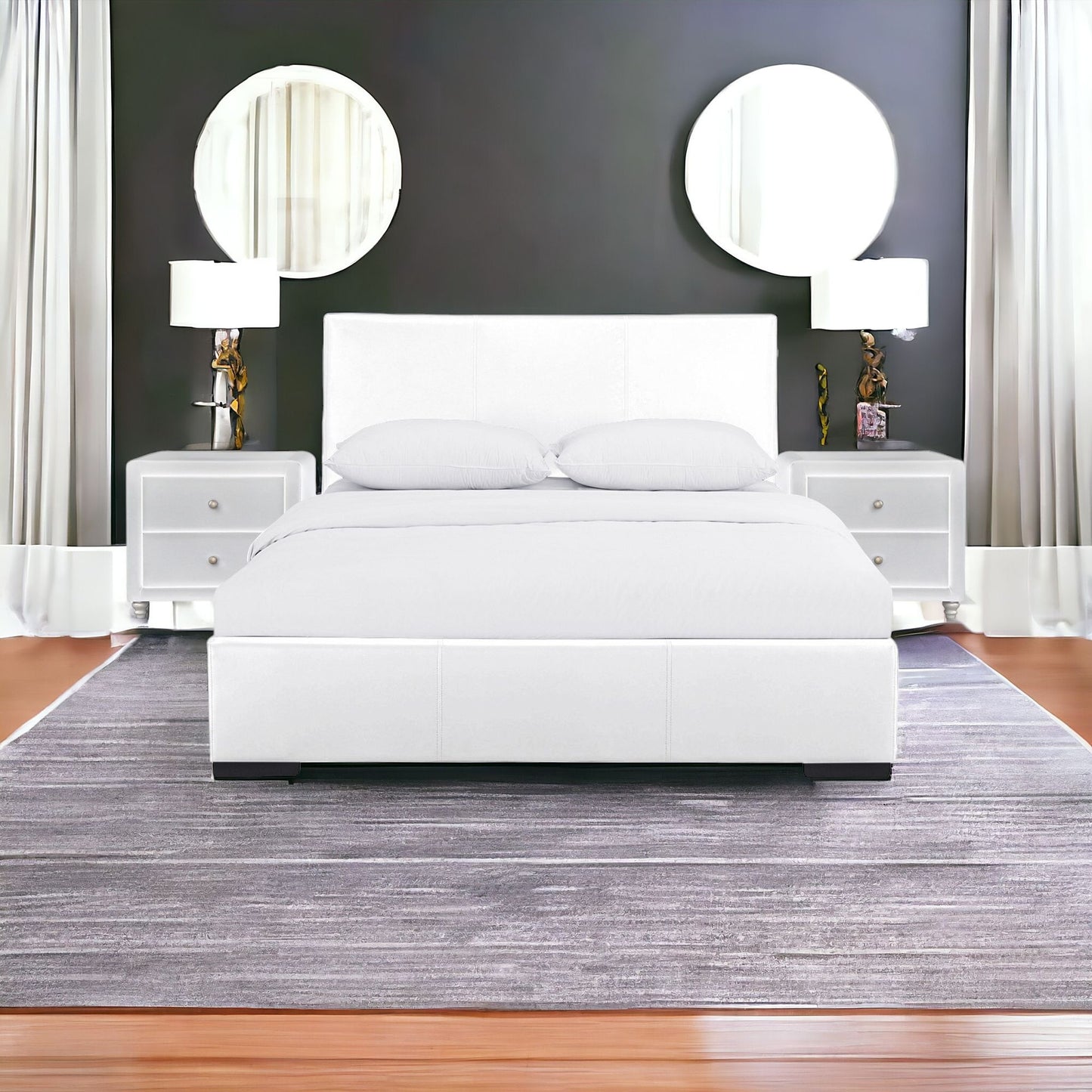 Black Wood And Linen King Bed Frame