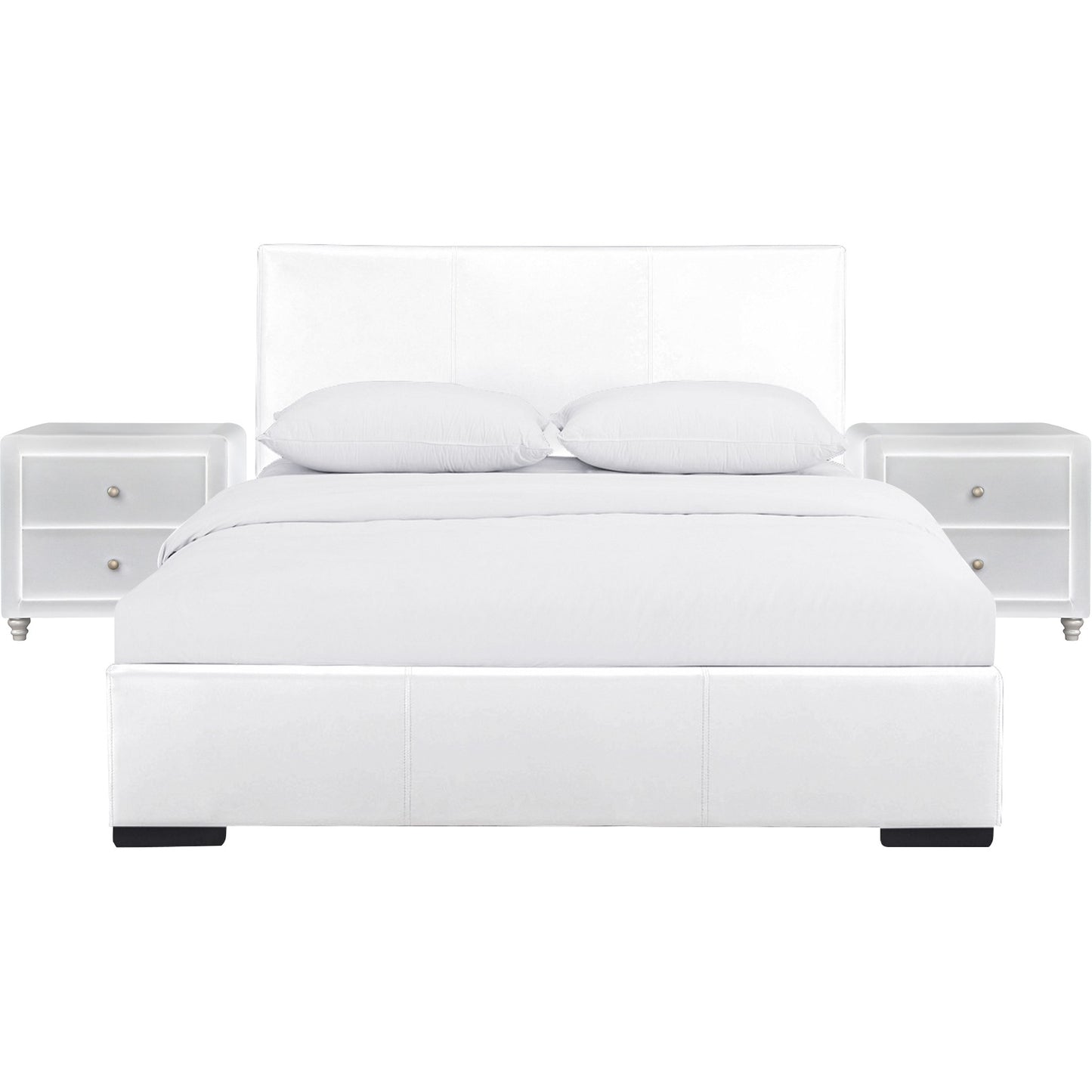 Black Wood And Linen King Bed Frame