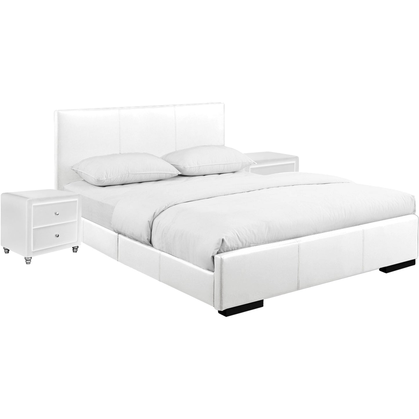 Black Wood And Linen King Bed Frame
