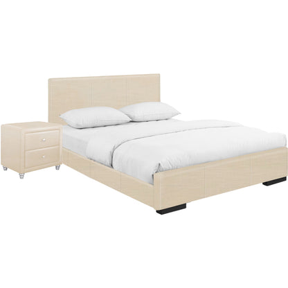 Black Wood And Linen King Bed Frame