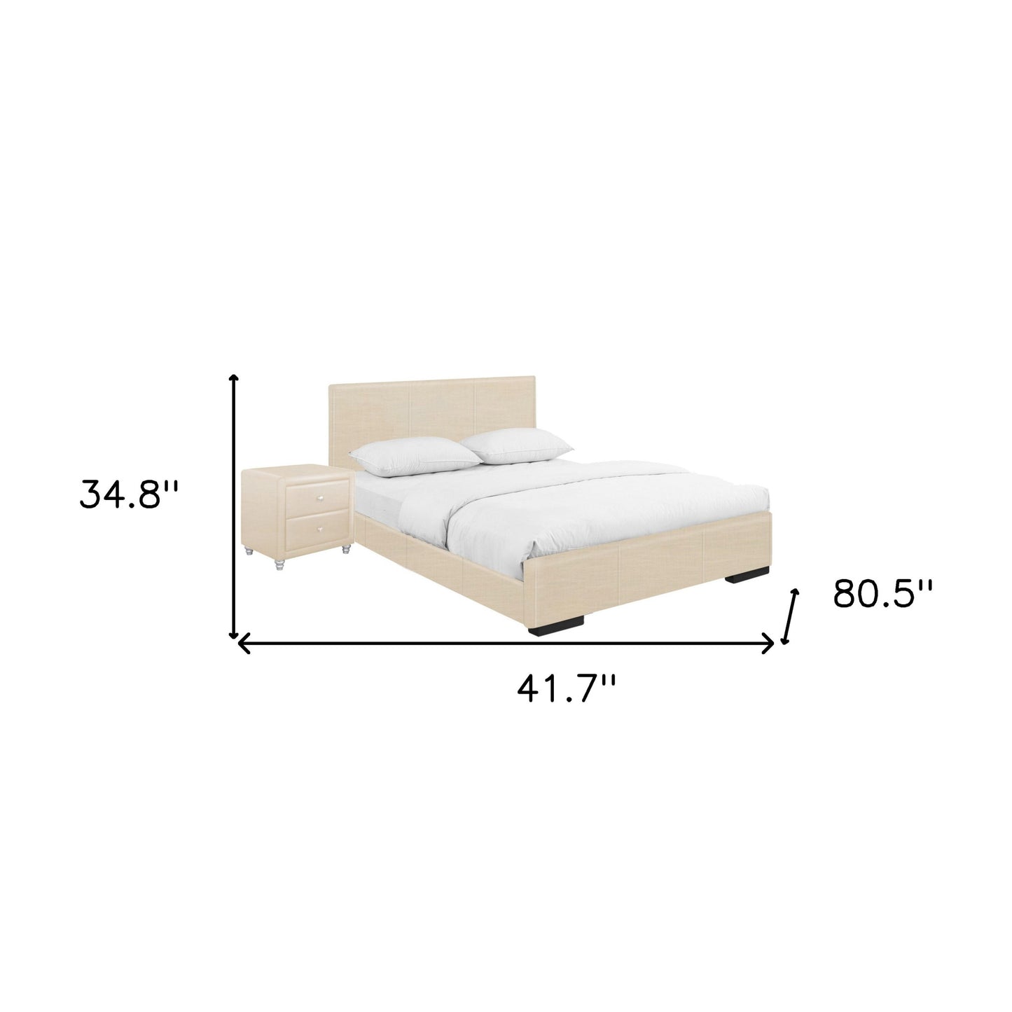 Black Wood And Linen King Bed Frame