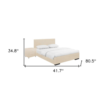 Black Wood And Linen King Bed Frame