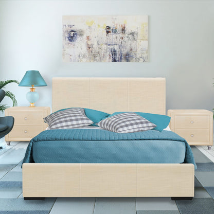 Black Wood And Linen King Bed Frame
