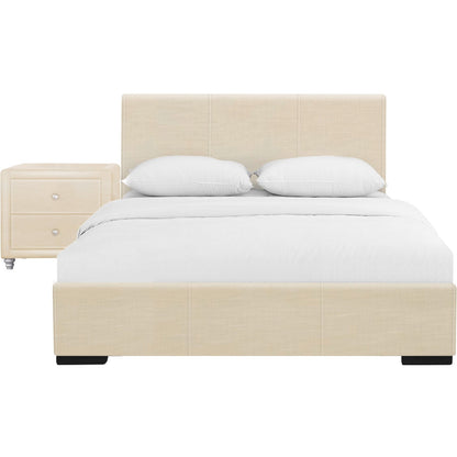 Black Wood And Linen King Bed Frame